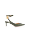 Γυναικεία δερμάτινα πέδιλα Padlock Slingback με εφέ σαύρας