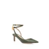 Γυναικεία δερμάτινα πέδιλα Padlock Slingback με εφέ σαύρας