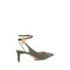 Γυναικεία δερμάτινα πέδιλα Padlock Slingback με εφέ σαύρας