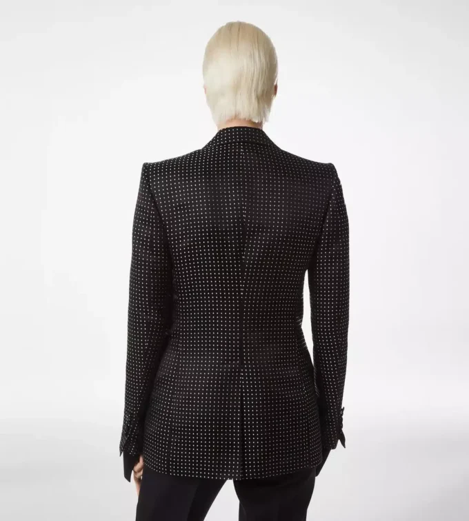 Jacquard Polka Dot Duchesse Single Breasted Jacket