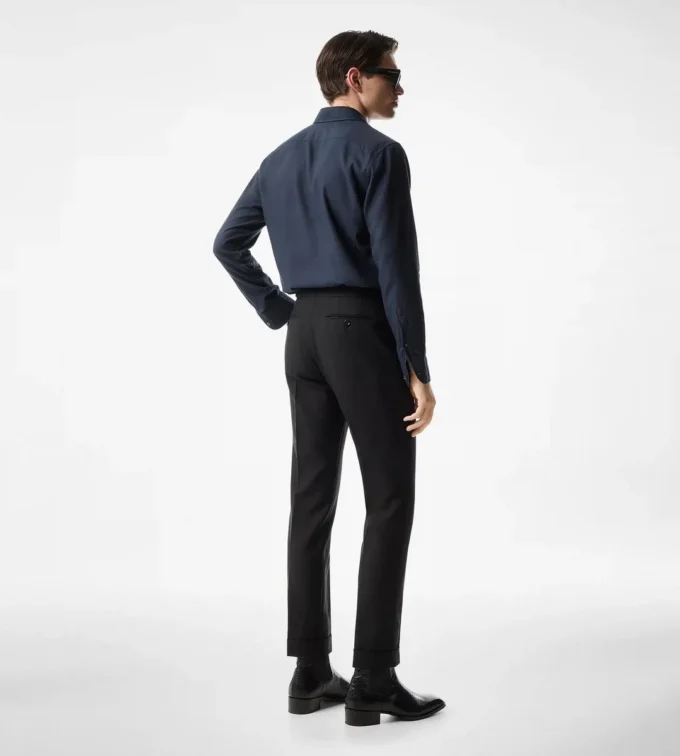 Κασμιρένιο πουκάμισο slim fit με ελαφριά ύφανση