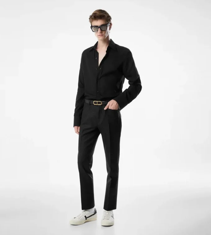 Κρεπ σατέν πουκάμισο Slim Fit