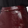 Λεπτή ζώνη T από γυαλιστερό δέρμα κροκοδείλου με στάμπα