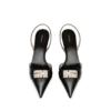 Λουστραρένια δερμάτινα T Latch Slingback