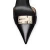 Λουστραρένια δερμάτινα T Latch Slingback