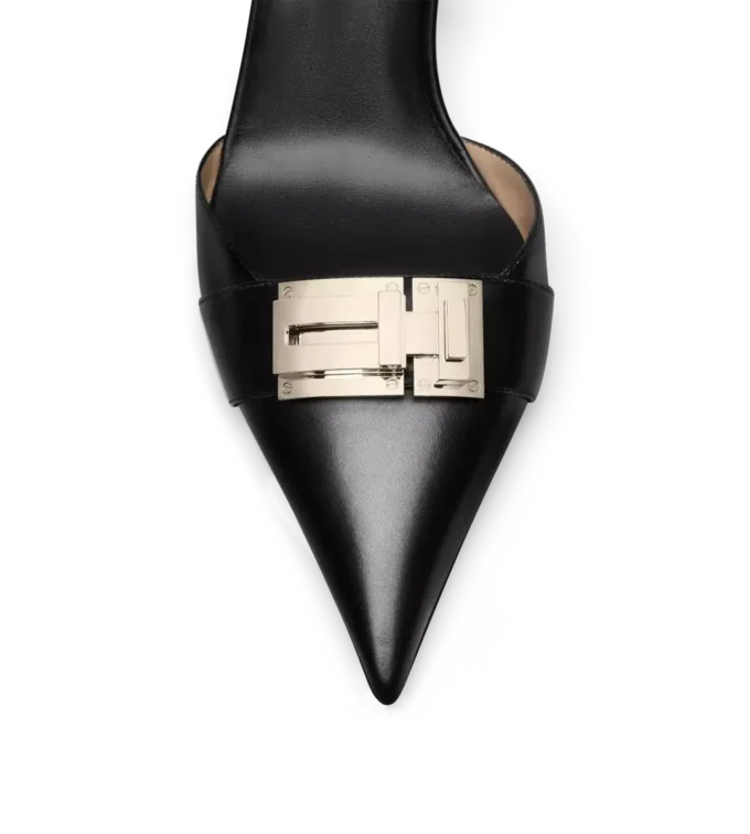 Λουστραρένια δερμάτινα T Latch Slingback