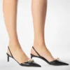 Λουστραρένια δερμάτινα T Latch Slingback