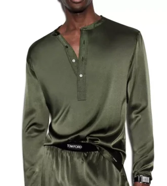 Μεταξωτό Πιτζάμα Henley 