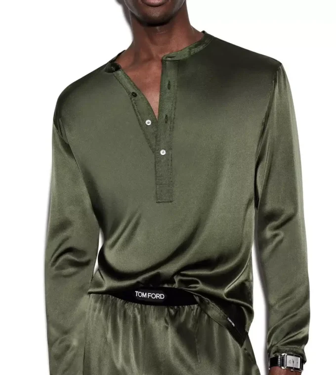 Μεταξωτό Πιτζάμα Henley 