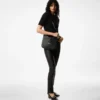 Μικρή τσάντα χιαστί από δέρμα Grain Leather Tara