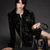 Μικρή τσάντα χιαστί από δέρμα Grain Leather Tara