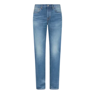 Μπλε ελαστικό τζιν με ίσια γραμμή και selvedge