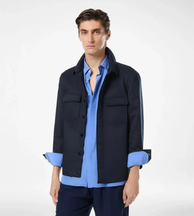 Μπλούζα από βαμβακερό twill με διπλή διαχωριστική γραμμή