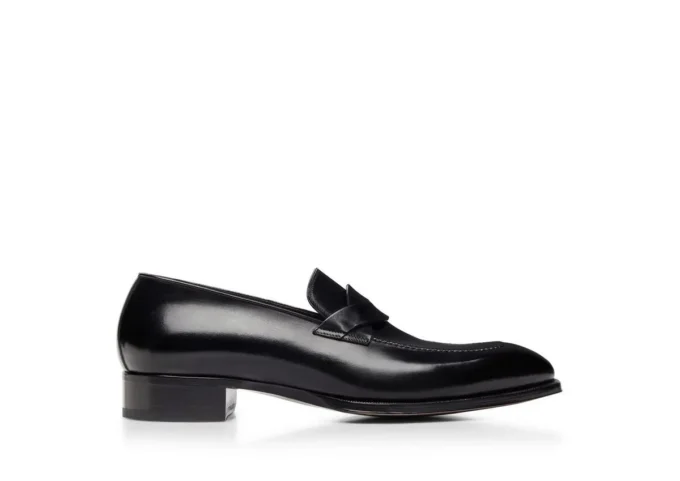 Μποτάκια Elkan Twisted Band Loafer από γυαλισμένο δέρμα