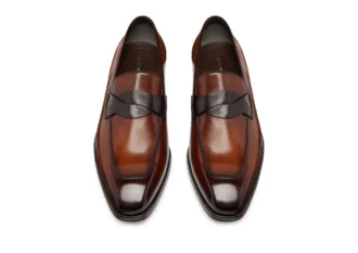 Μποτάκια Elkan Twisted Band Loafer από γυαλισμένο δέρμα