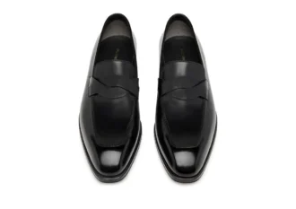 Μποτάκια Elkan Twisted Band Loafer από γυαλισμένο δέρμα