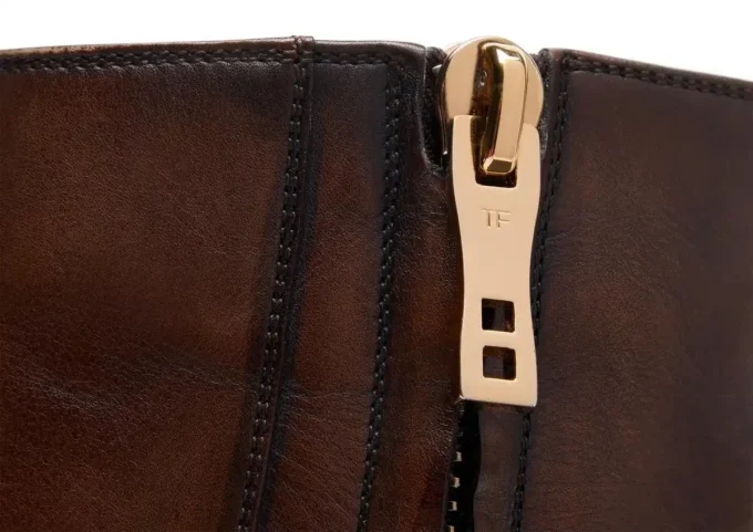 Μπότες Edgar Zip από γυαλισμένο δέρμα