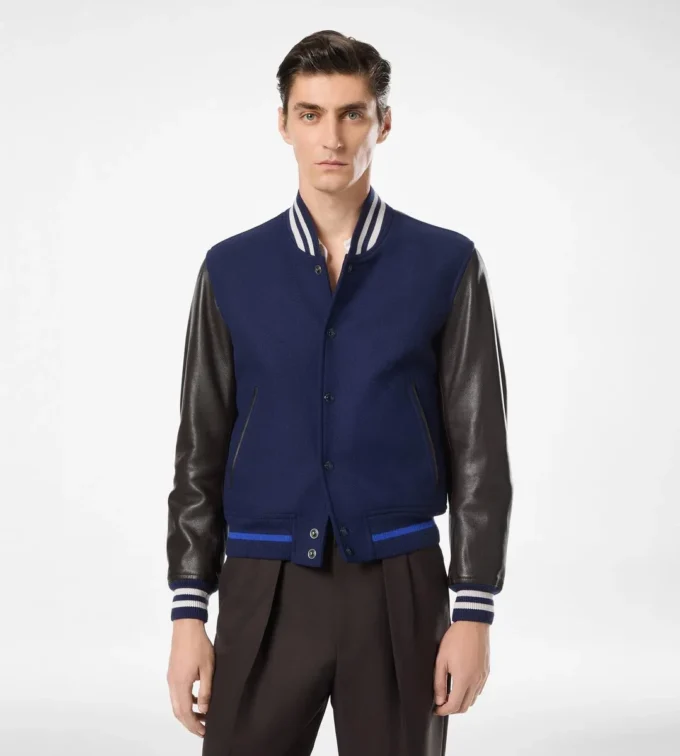 Μπουφάν Varsity με δερμάτινα μανίκια