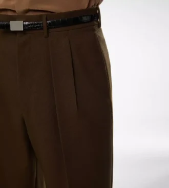Παντελόνι με διπλή πιέτα από σπασμένο twill