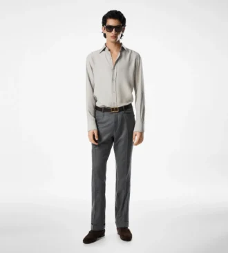 Πουκάμισο slim fit από πλυμένο twill