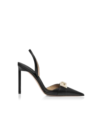 Supple Grain Leather T Latch Slingback