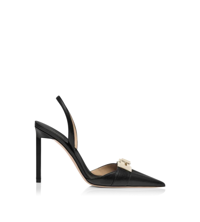 Supple Grain Leather T Latch Slingback