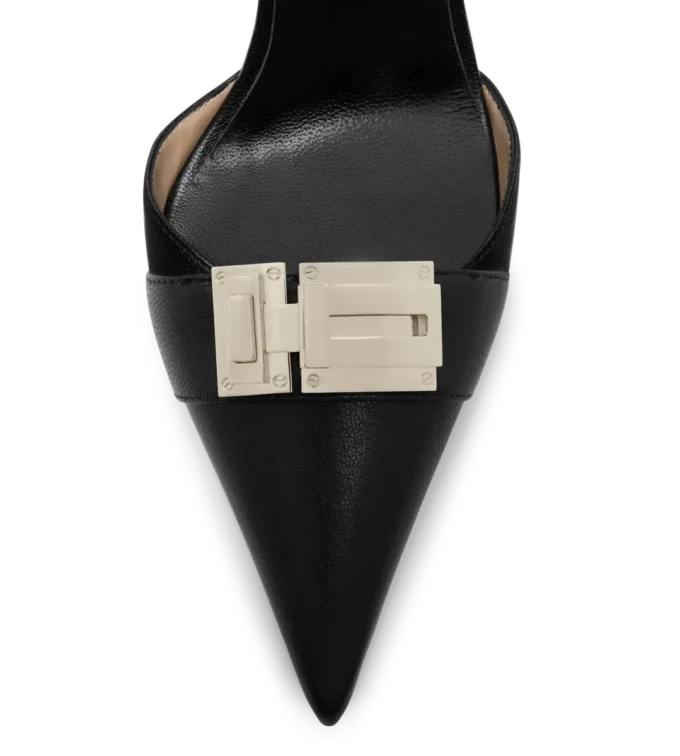 Supple Grain Leather T Latch Slingback