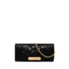 Τσάντα Bar Clutch με κροκόδειλο εφέ και κεντημένες πούλιες