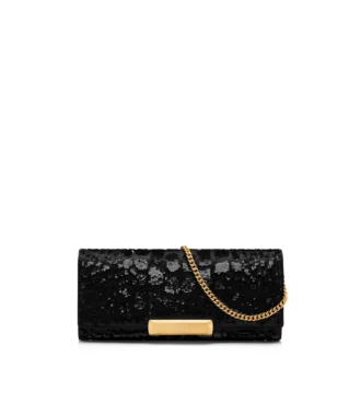 Τσάντα Bar Clutch με κροκόδειλο εφέ και κεντημένες πούλιες