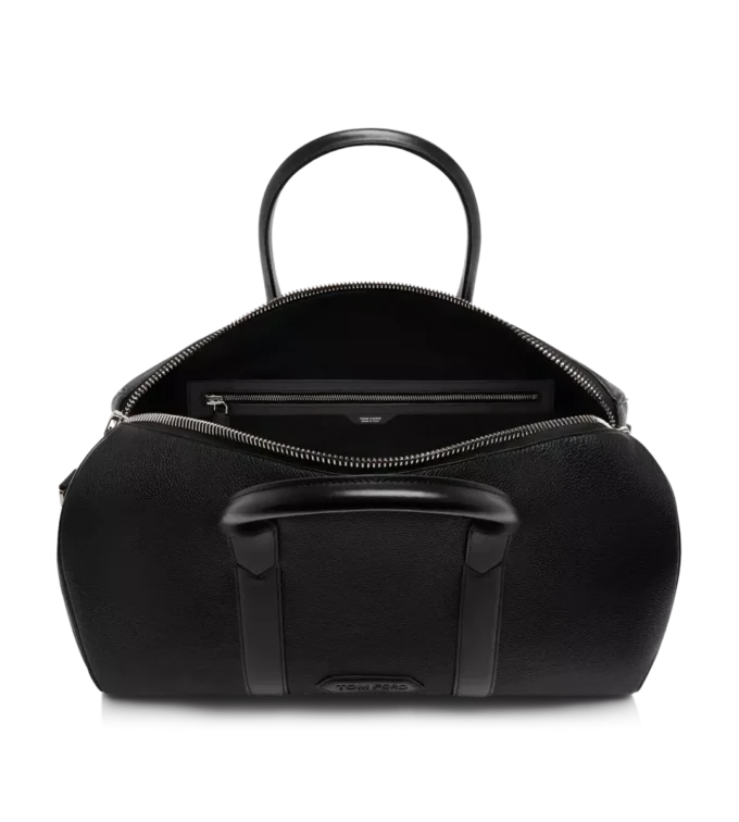 Τσάντα Duffle με φαρδύ άνοιγμα από δέρμα Grain