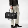 Τσάντα Duffle με φαρδύ άνοιγμα από δέρμα Grain