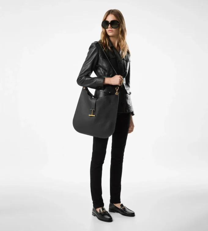 Τσάντα Tara Large Crossbody από δέρμα με κόκκους