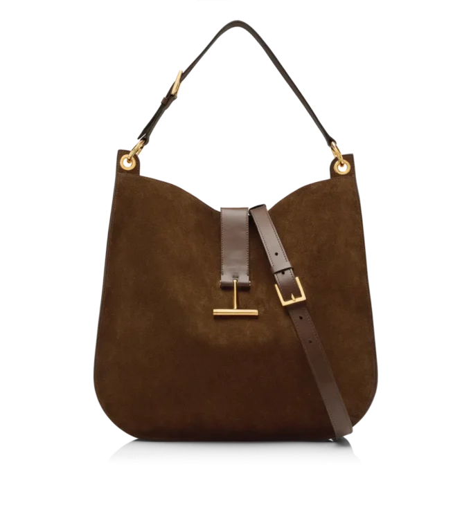 Τσάντα Tara Large Crossbody από σουέτ δέρμα και λείο δέρμα