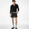 Βαμβακερό Henley με ελαστική ραβδώσεις
