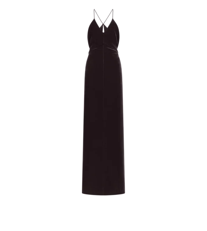 Βραδινό φόρεμα με V λαιμόκοψη και κοψίματα