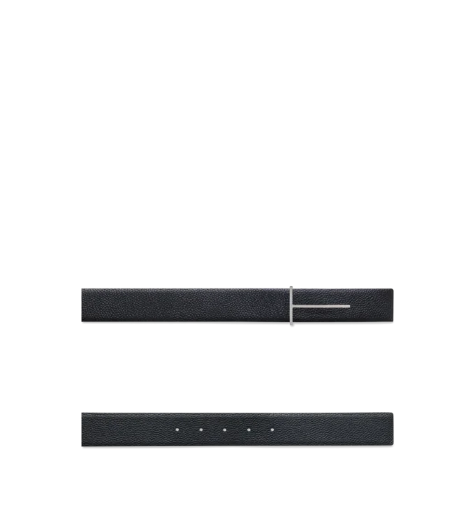 Ζώνη από δέρμα με κόκκους Slim T Reversible