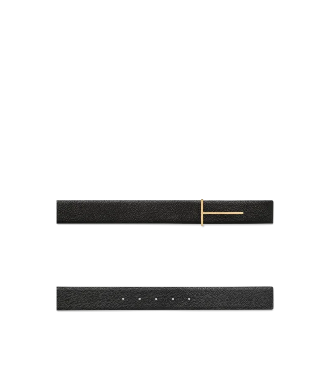 Ζώνη από δέρμα με κόκκους Slim T Reversible